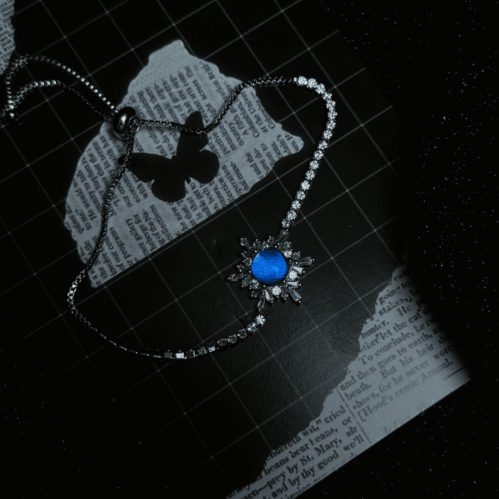 Real Blue Morpho Butterfly Wing Bracelet in S925 Sterling Silver - Unique Handmade Jewelry, Whimsical INFP Gift, Niche Specimen Jewelry for Besties & Couples
