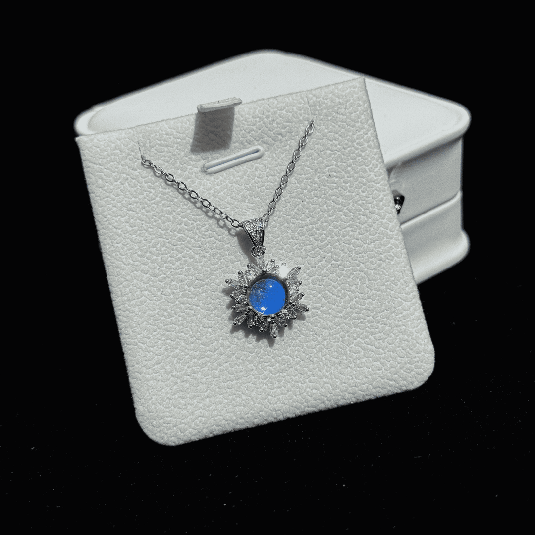 Handmade S925 Sterling Silver Real Blue Morpho Butterfly Wing Necklace - Niche High-End Specimen Pendant Gift for Couples