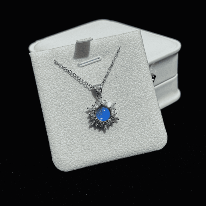 Handmade S925 Sterling Silver Real Blue Morpho Butterfly Wing Necklace - Niche High-End Specimen Pendant Gift for Couples