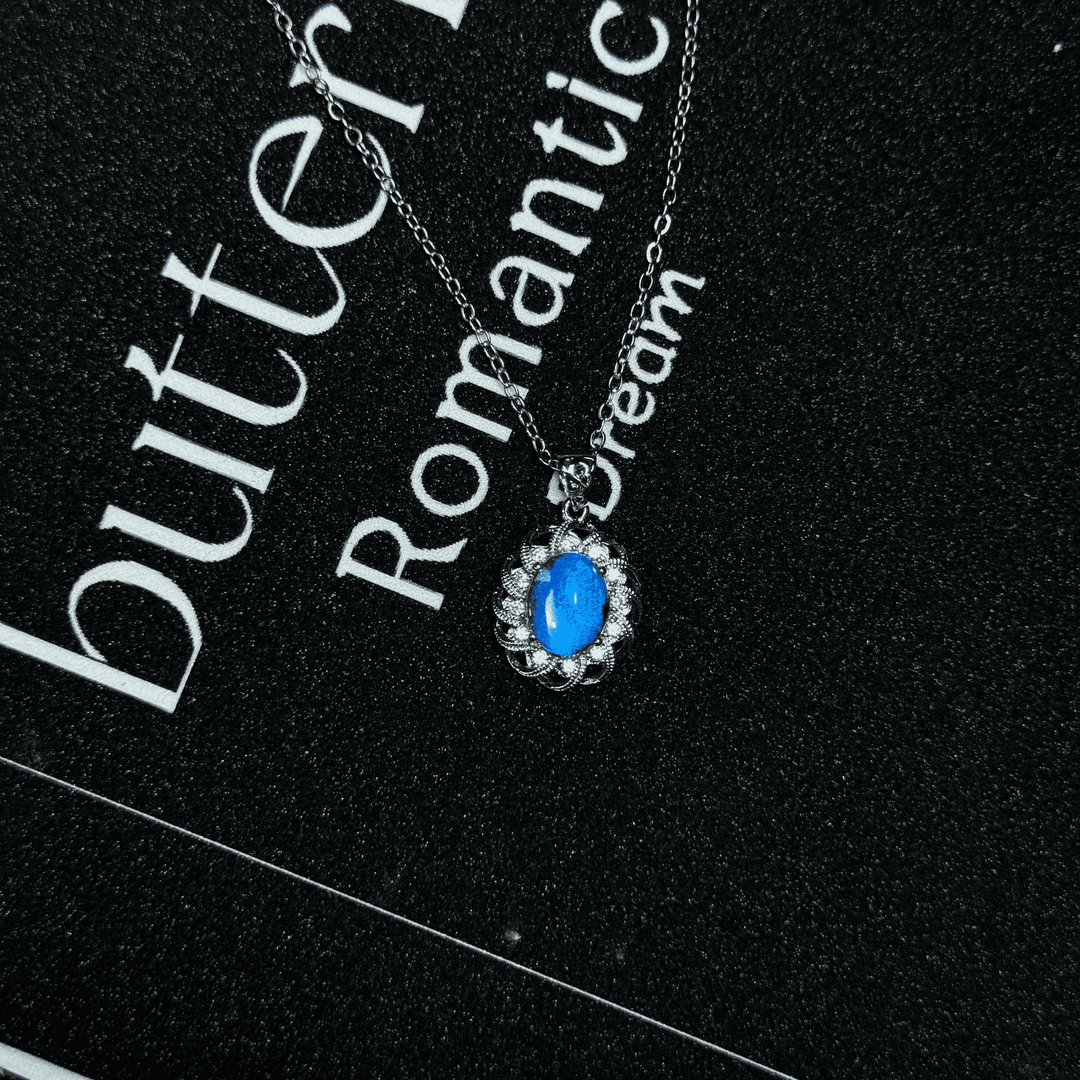 Handmade S925 Sterling Silver Real Blue Morpho Butterfly Wing Necklace - Niche High-End Specimen Pendant Gift for Couples