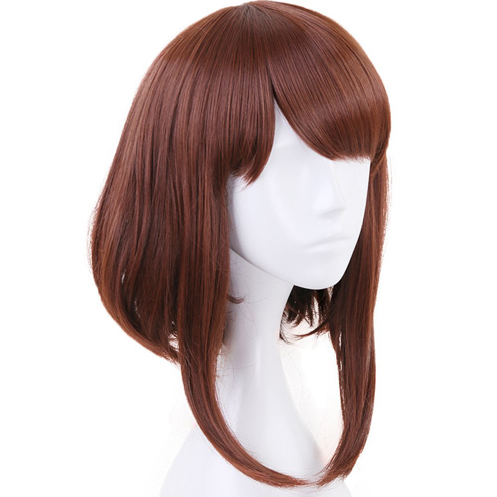 Anime My Hero Academia Ochako Uraraka Cosplay Wigs 35cm Brown Heat Resistant Synthetic Hair Perucas Cosplay Wig