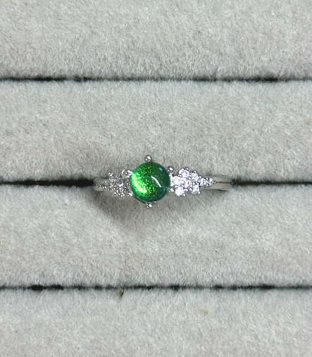 Emerald Green Jewel Beetle Wing Ring - Handmade Gold Open Ring - Minimalist Bio-Jewelry - Unique Statement Specimen Ring - Luxury Nature Gift for Her