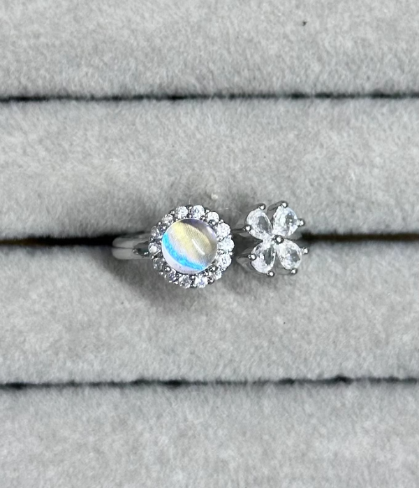 Glowing Night Pearl  Real Blue Morpho Wing Ring - Handmade Nature Specimen Jewelry, Adjustable Open Band, Enchanting Birthday Gift for Her, Aesthetic Treasure