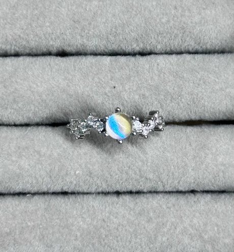Glowing Night Pearl  Real Blue Morpho Wing Ring - Handmade Nature Specimen Jewelry, Adjustable Open Band, Enchanting Birthday Gift for Her, Aesthetic Treasure