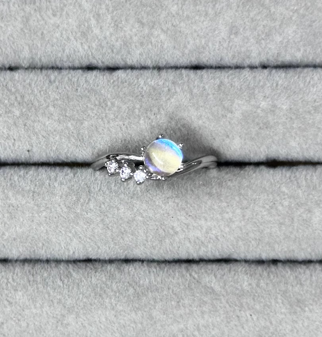 Glowing Night Pearl  Real Blue Morpho Wing Ring - Handmade Nature Specimen Jewelry, Adjustable Open Band, Enchanting Birthday Gift for Her, Aesthetic Treasure