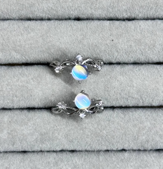 Glowing Night Pearl  Real Blue Morpho Wing Ring - Handmade Nature Specimen Jewelry, Adjustable Open Band, Enchanting Birthday Gift for Her, Aesthetic Treasure
