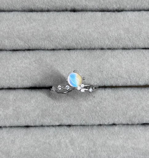 Glowing Night Pearl  Real Blue Morpho Wing Ring - Handmade Nature Specimen Jewelry, Adjustable Open Band, Enchanting Birthday Gift for Her, Aesthetic Treasure