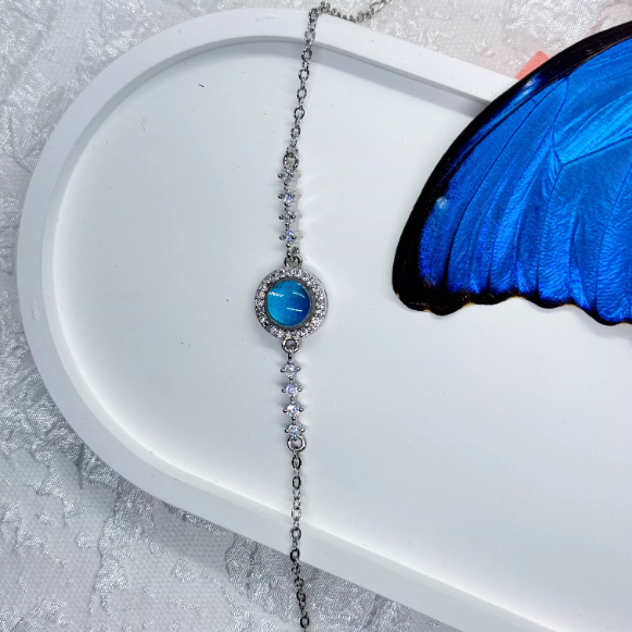 Handmade Real Blue Morpho Butterfly Wing Bracelet - Unique Hello Kitty Inspired Nature Specimen Jewelry, Premium Birthday Gift for Best Friend