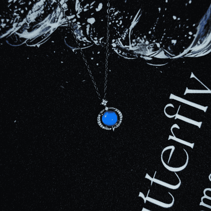 Real Blue Morpho Butterfly Wing Necklace in S925 Sterling Silver - Handmade Ethereal Pendant, Unique Niche Gift for Her, Bestie Birthday Jewelry