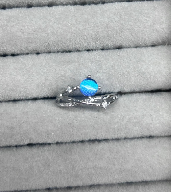 Handmade Genuine Blue Morpho Wing Ring - Adjustable Open Ring for Women, Dainty Nature Specimen Jewelry, Unique Birthday Gift