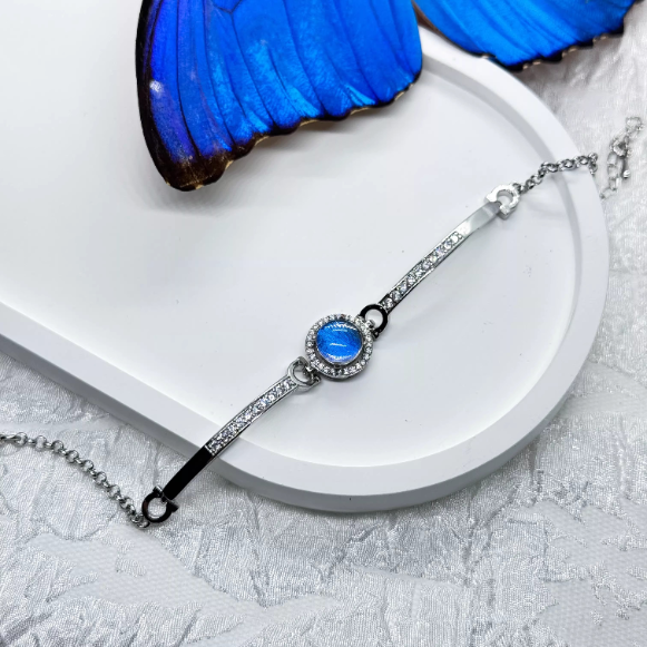 Handmade Real Blue Morpho Butterfly Wing Bracelet - Unique Hello Kitty Inspired Nature Specimen Jewelry, Premium Birthday Gift for Best Friend