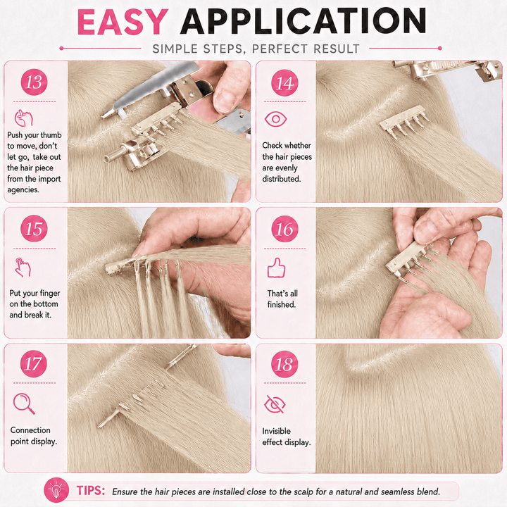 6D Human Hair Extensions 2nd Gen - Real Invisible Seamless No Trace Design,sew in extensions how to Lightest Blonde