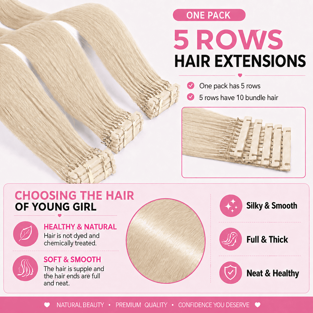 6D Human Hair Extensions 2nd Gen - Real Invisible Seamless No Trace Design,sew in extensions how to Lightest Blonde