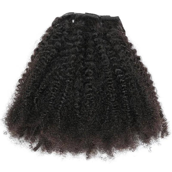 XJhair Afro Curly Clip in Human Hair Extensions