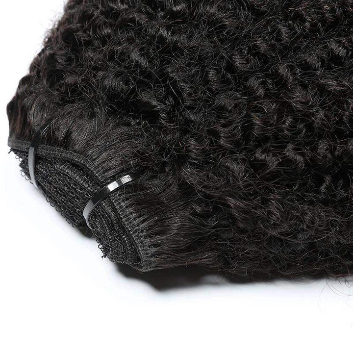 XJhair Afro Curly Clip in Human Hair Extensions