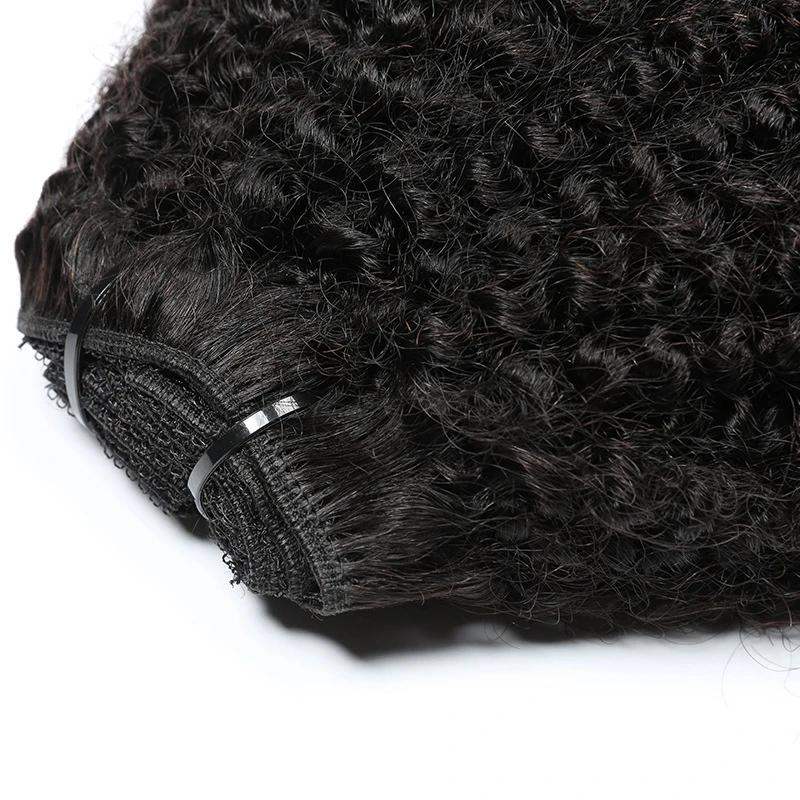 XJhair Afro Curly Clip in Human Hair Extensions