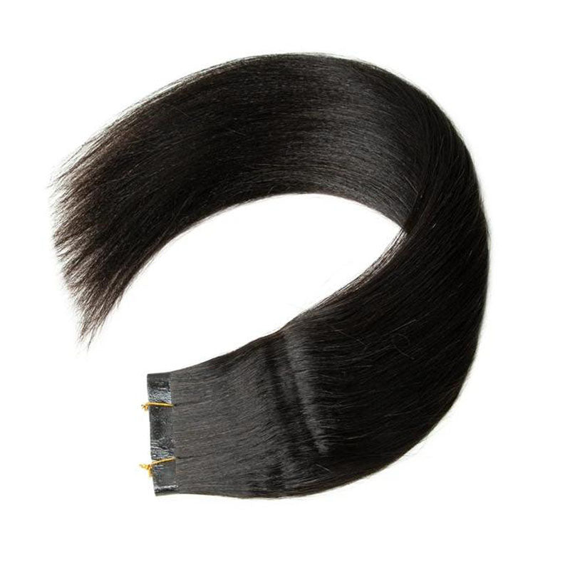 XJ HAIR Raw Black Yaki Long PU Weft Tape In Hair Extensions